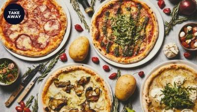Pizza, soda, dip + dessert
