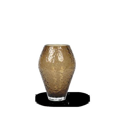 Crushed Glass Vase, Small - Sepia brown