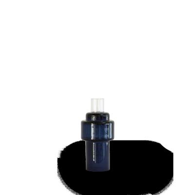 Glass Candlestick no. 55 - Indigo blue