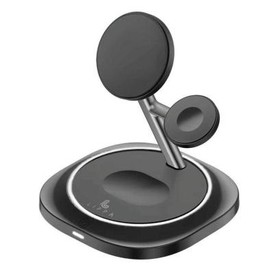 Lippa 3-i-1 MagSafe trådløs oplader 15W, Sort
