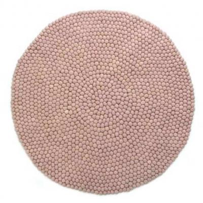 Kugletæppe håndlavet i 100% ren uld - Støvet rosa - 60 cm