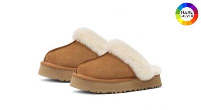 Pelsforede hjemmesko i lækkert ruskind