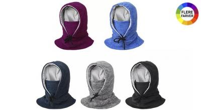 Varm og justerbar balaclava med hætte og fleecefor