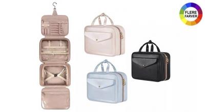 Bærbar rejsetaske til kosmetik og toiletartikler til kvinder