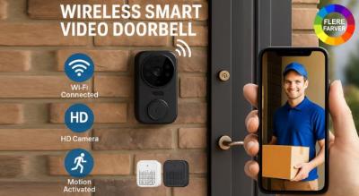 Trådløs smart videodørklokke - 2 farver