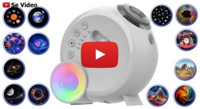 Galaxy projektor natlampe med Bluetooth højttaler