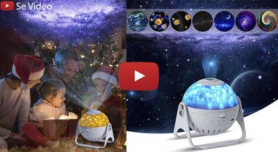 Unik LED-lampe med stjernehimmel projektor