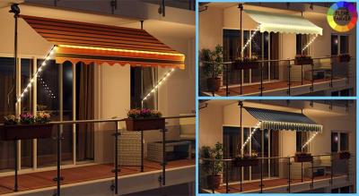 Solcelle markise med LED-belysning - 350cm