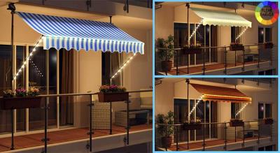 Solcelle markise med LED-belysning - 300cm