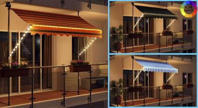 Solcelle markise med LED-belysning - 200cm