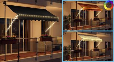 Solcelle markise med LED-belysning - 250cm