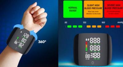 Elektronisk smart blodtryksmåler med touchskærm og fortællertilstand