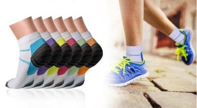 6-pak lavkompressionsstrømper, der forbedrer blodcirkulationen og støtter fod og ankel