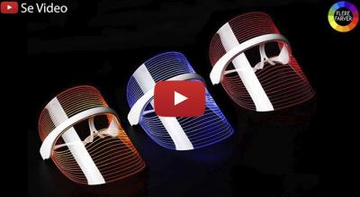 Smart ansigtsmaske med LED-lysterapi i tre farver - giver sund og ren hud efter få behandlinger