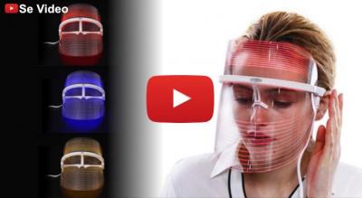 Plejende LED-ansigtsmaske med 3-farvet lysterapi