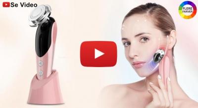 7-i-1 massageapparat med vibration og LED til behagelig ansigtsmassage