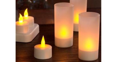 Sæt med 6 stk. genopladelige fyrfadslys med LED-flamme