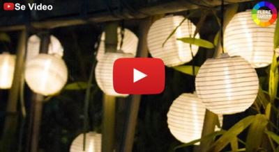 Soldrevet LED-lyskæde med små dekorative lanterner