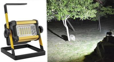 Kraftig LED Arbejdslampe til indendørs og udendørs brug - Med Batteri