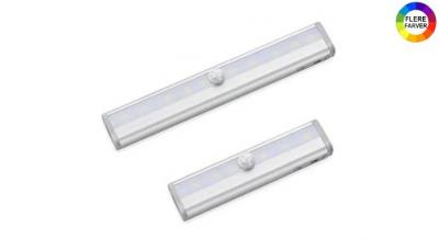LED-lysstribe med bevægelsessensor - perfekt til garderoben, køkkenskabet eller kælderen!