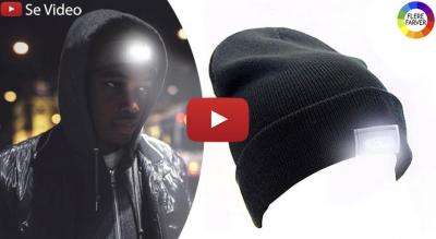 Denne fede strikhue med LED-lys er i et lækkert klassisk design og sikrer samtidig, at du bliver set i mørket