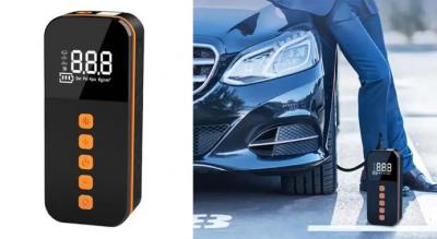 Trådløs, bærbar luftpumpe med flere smarte funktioner og forskellige oppustningstilstande.