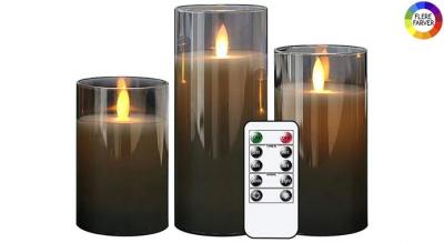 LED-lys inkl. fjernbetjening, 3-pak