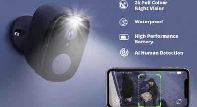 Trådløst hjem sikkerhedskamera med mobilapp - 5 valgmuligheder, 2 farver!