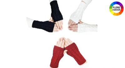 Strikkede fingerløse håndledsvarmere - holder dig varm