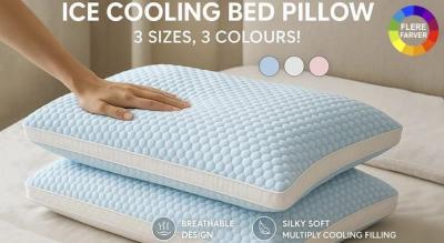 Ice silk kølende sengepude - åndbar, ergonomisk støtte, 3 størrelser og farver