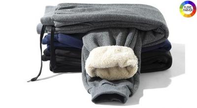 Kvinders tykke, lodne, sherpaforede joggingbukser