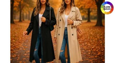 Tidløs stil møder funktion - opdag vores elegante dobbeltknappede trenchcoat i holdbart materiale. Perfekt til efterårsdage!
