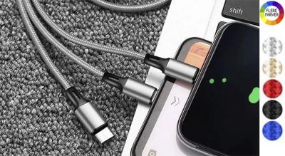 Nylon 3-i-1 ladekabel