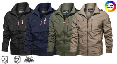 Vindtæt jakke af tørvokset bomuld