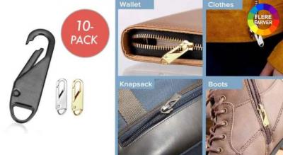 10-Pak praktiske aftagelige lynlåse - Reparer ødelagte lynlåse på alt fra bukser, jakker, tasker, punge eller telte