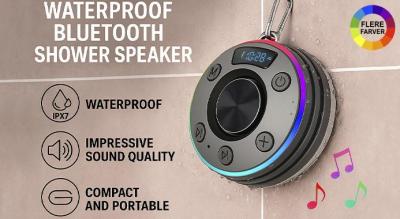 Vandtæt bluetooth-brusehøjttaler - blå eller sort