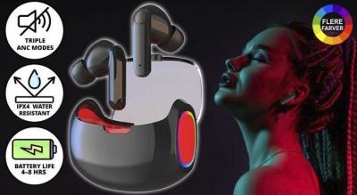 Trådløse in-ear bluetooth-høretelefoner med 40 timers batteritid og ANC-tilstande