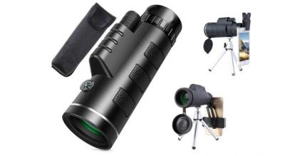 Smart monokulær teleskop med 40x60 zoom, stativ og mobilholder