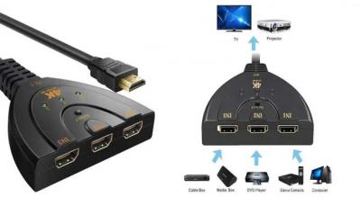 HDMI 3-i-1 4K switch - ét kabel, tre enheder, krystalklart billede!