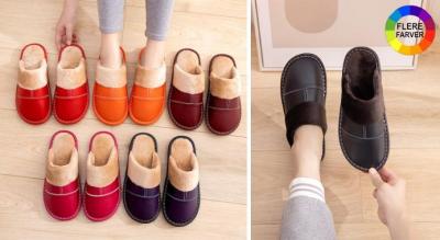 Indendørs hjemmesko i ægte læder - med blødt for