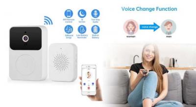 Trådløs WiFi-dørklokke med videokamera, nattevision og lydsystem