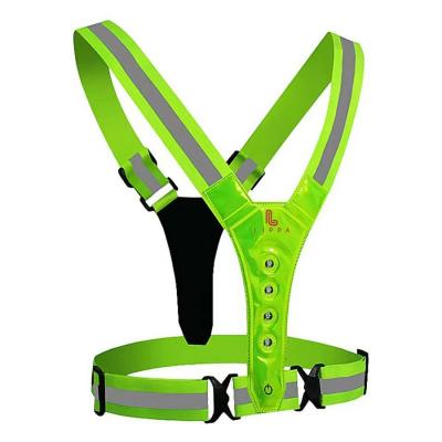 Lippa Refleksvest m. LED lys, Grøn/gul