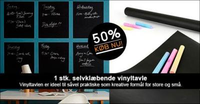 Selvklæbende og flytbar vinyltavle