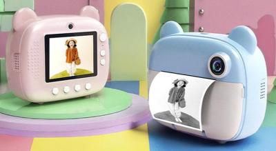 Instant print-kamera til børn - blå eller lyserød