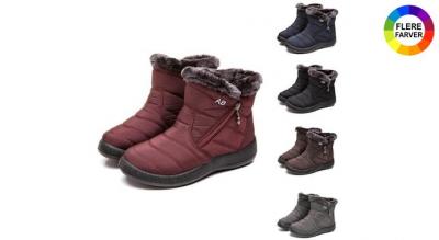 Varme vintersko med lynlås til kvinder i vandafvisende letvægts-design