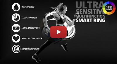 Fitness tracker smart ring - puls-, søvn- & blodiltmonitor, vandtæt, elegant design, ios/android-kompatibel, lang batterilevetid