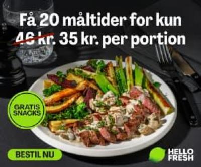 FÅ 20 MÅLTIDER FOR 35 KR. PER PORTION + Gratis snacks i 2 måneder