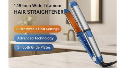 3,8 cm bredt professionelt titanium-glattejern - hurtig opvarmning, justerbar temperatur og salonresultater