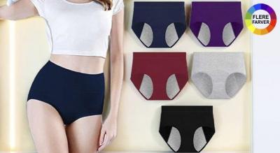 5-delt menstruationstrussesæt til kvinder med mellemhøj talje