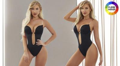 Usynlig rygfri sømløs bodysuit - åndbar polyester og elastan shapewear til kvinder, taljekontrol, usynlig under tøjet